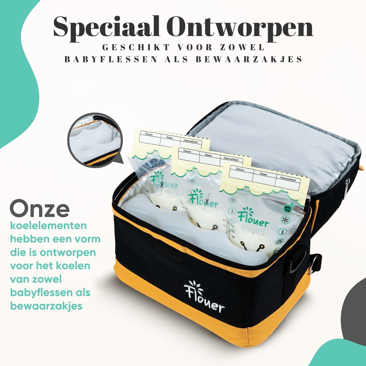 Koeltas Moedermelk met 2 Koelelementen - Luiertas - Kolftas