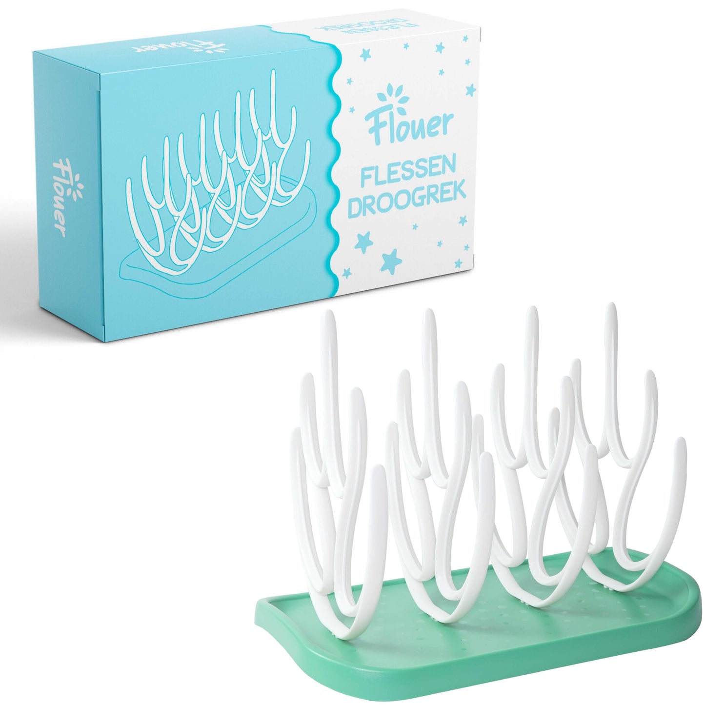 Baby Bottle Drying Rack - Drying Tray for Baby Bottles - Green