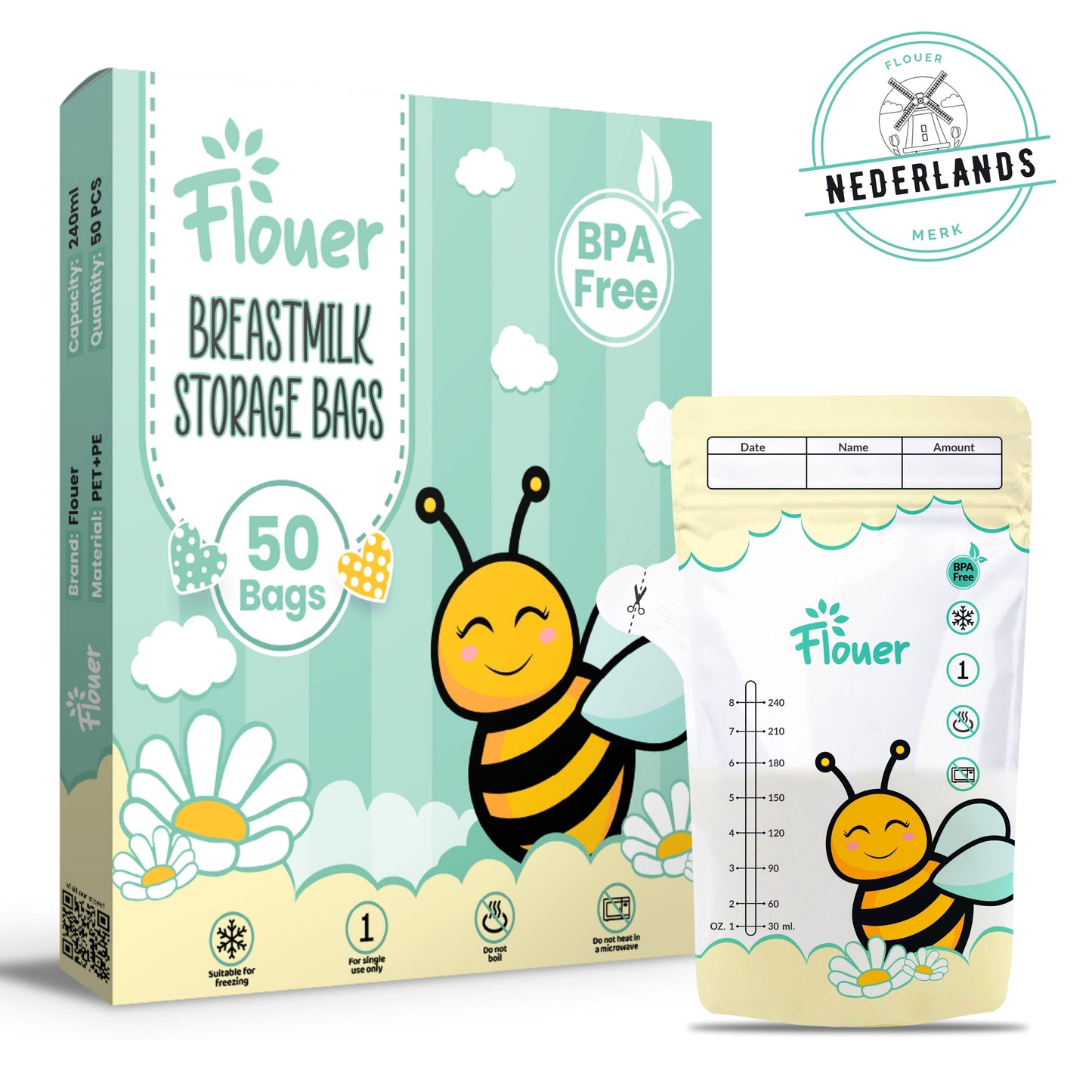 Moedermelk Bewaarzakjes - Borstvoeding Zakjes - 50 Stuks
