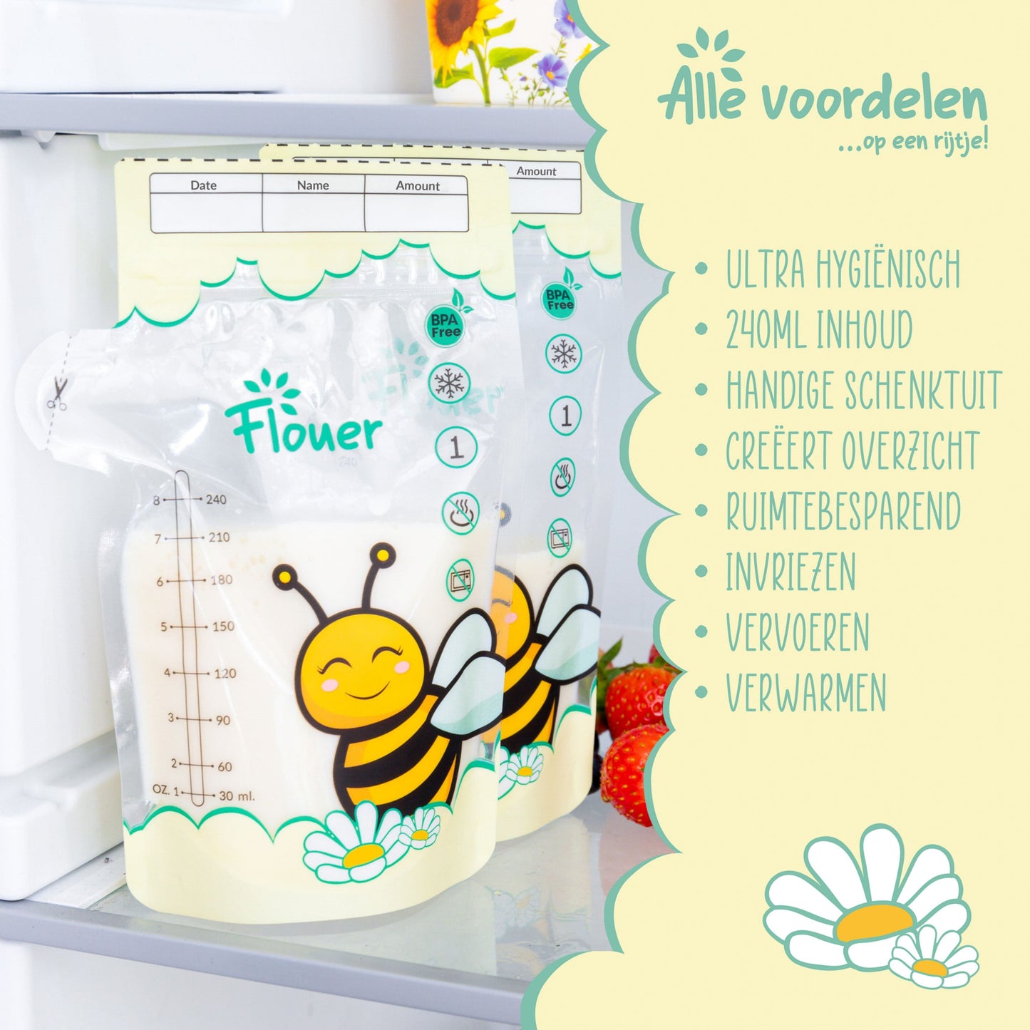 Moedermelk Bewaarzakjes - Borstvoeding Zakjes - 50 Stuks