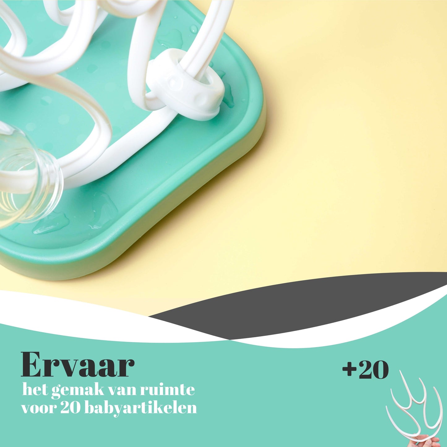 Baby Bottle Drying Rack - Drying Tray for Baby Bottles - Green