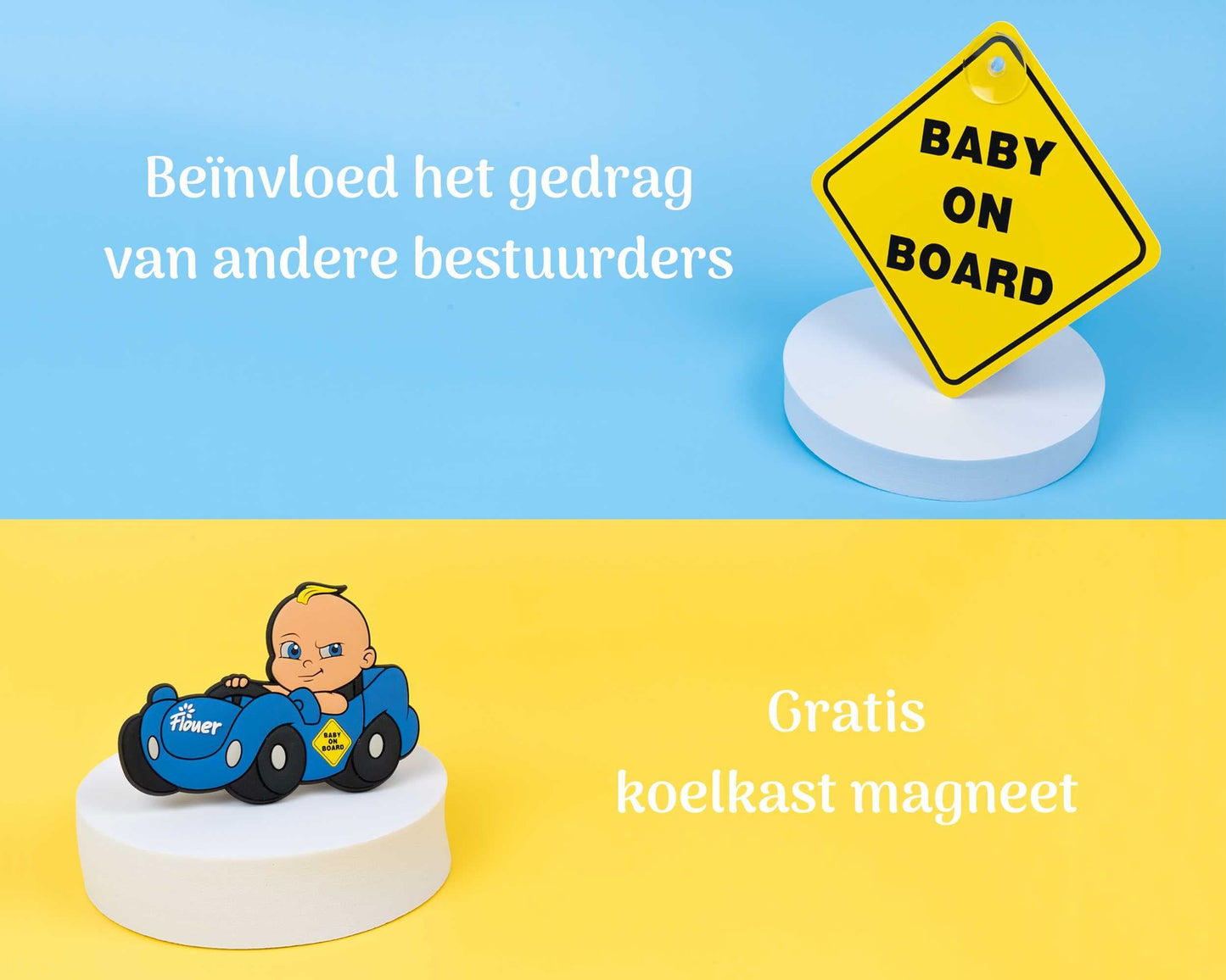 Baby Autospiegel met Autosticker - Verstelbaar