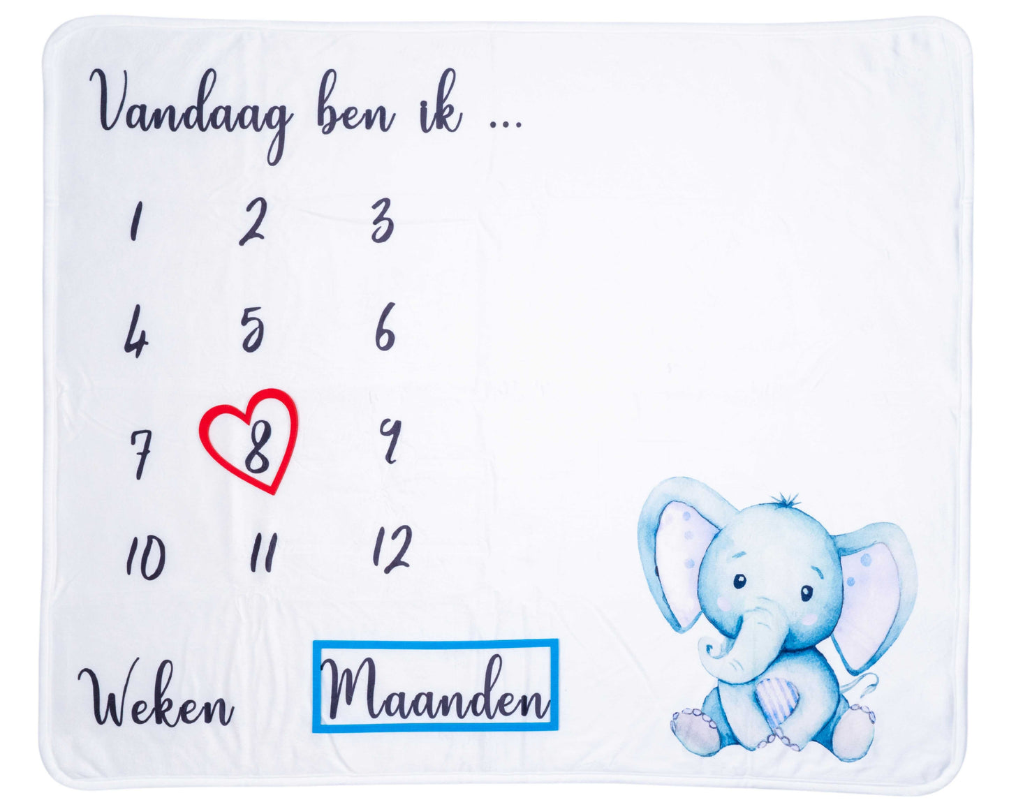 Elephant Milestone Blanket - Baby Milestone Blanket - Baby Shower Gift - Boy