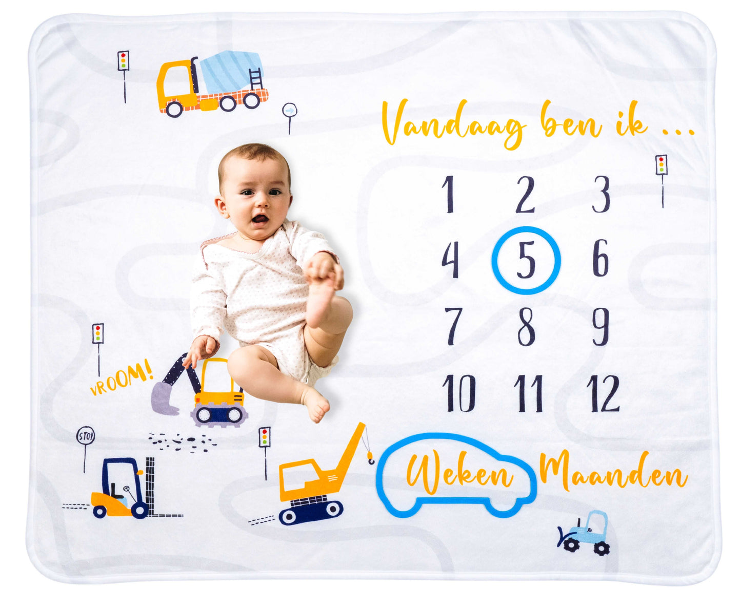 Vehicle Milestone Blanket - Baby Milestone Blanket - Baby Shower Gift - Boy