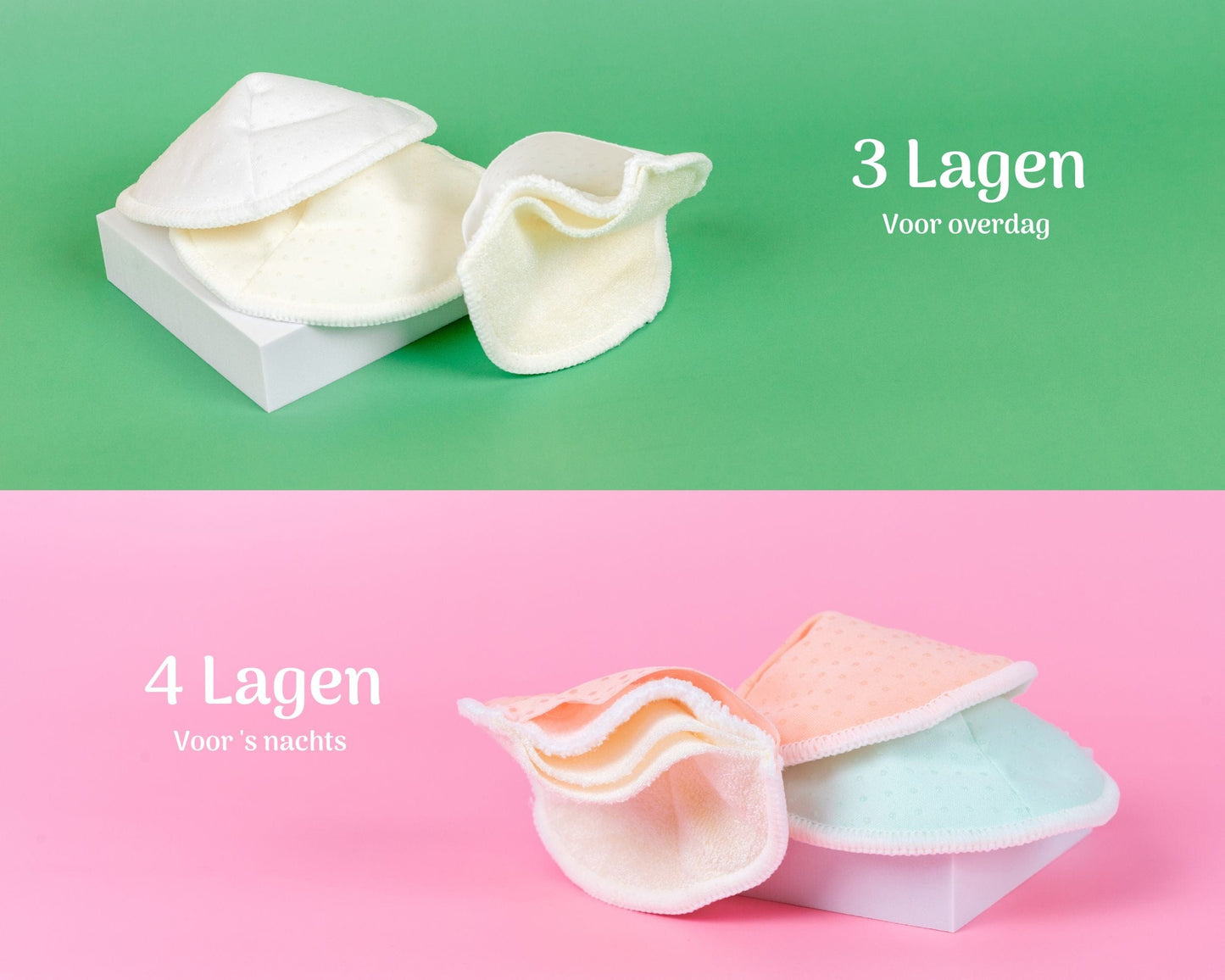 Washable Nursing Pads Anti-Slip - Including Transport Pouch and Laundry Bag - 8 Pieces