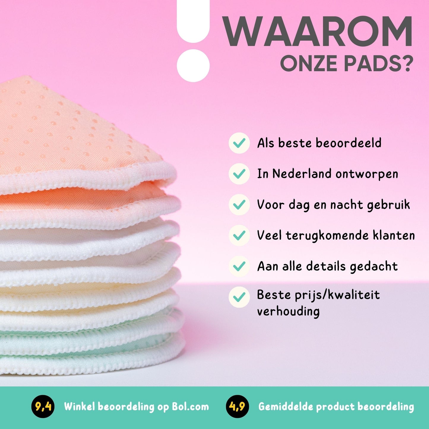 Wasbare Zoogcompressen Antislip - Inclusief Transporttasje en Waszakje - 12 Stuks