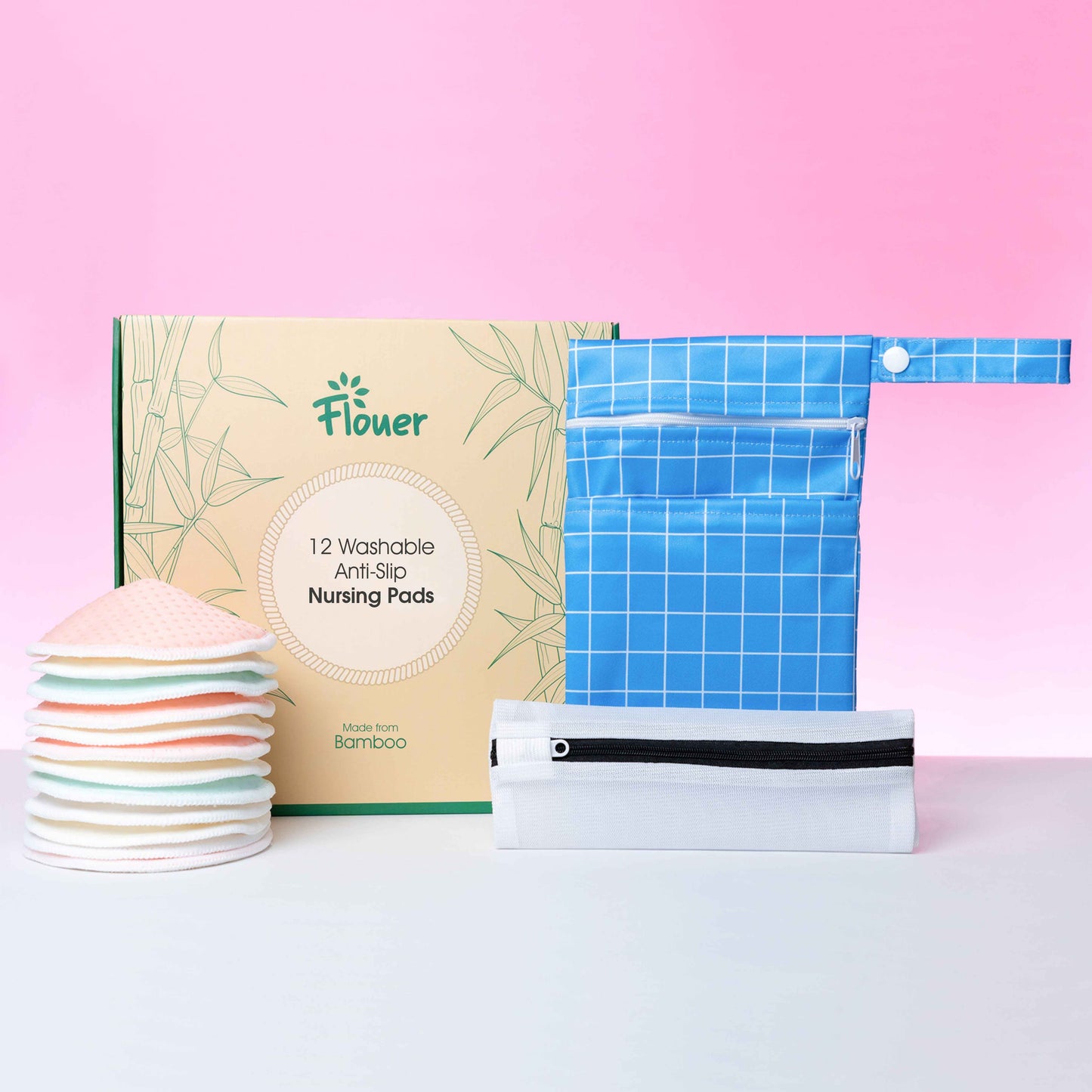 Wasbare Zoogcompressen Antislip - Inclusief Transporttasje en Waszakje - 12 Stuks