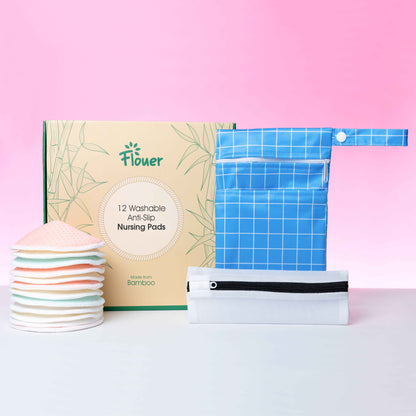 Wasbare Zoogcompressen Antislip - Inclusief Transporttasje en Waszakje - 12 Stuks